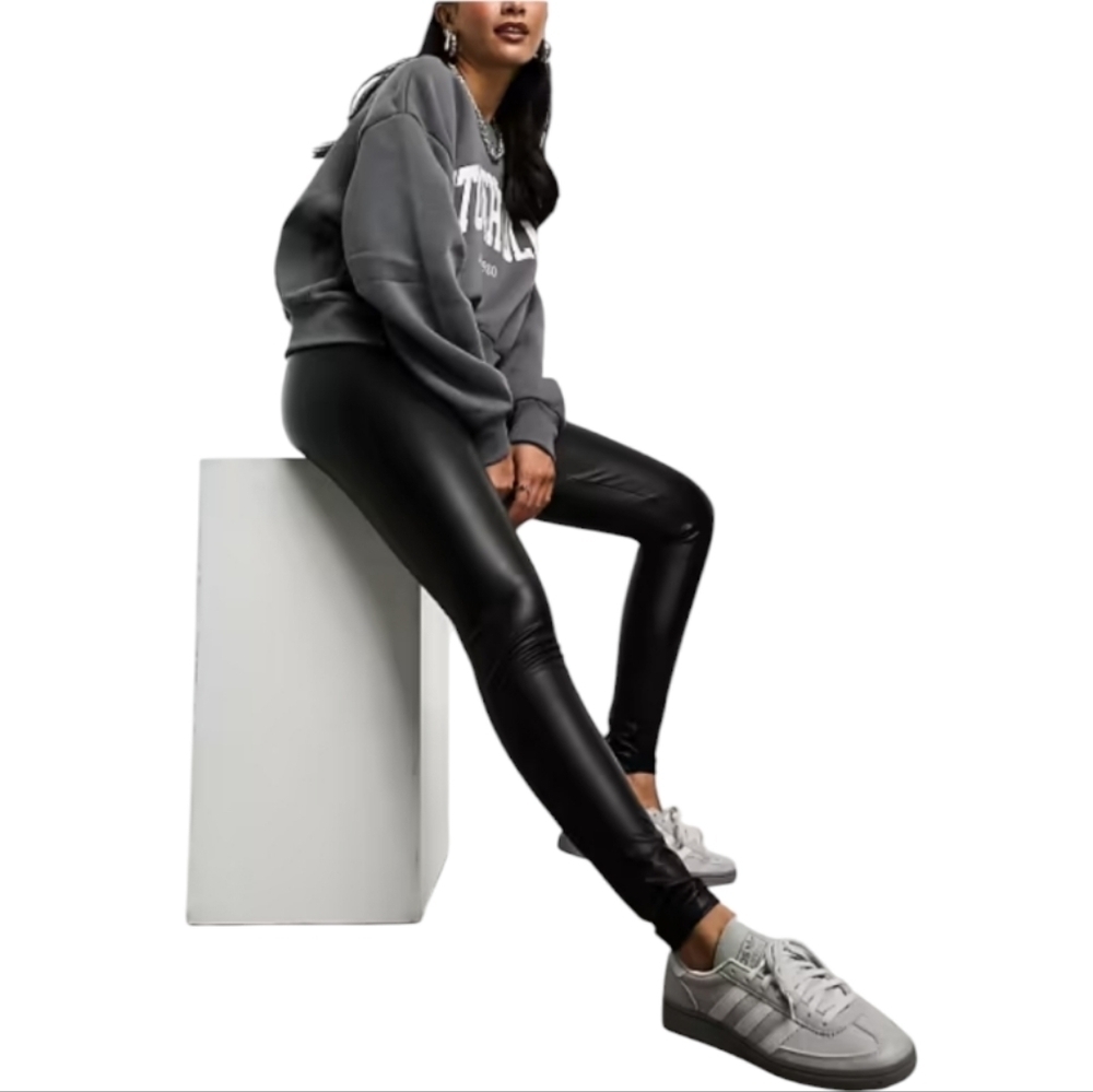 ASOS Womens Skinny Faux Leather Leggings‎ Size 2